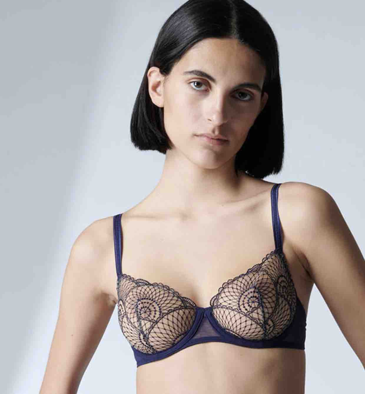 Amelia Half Cup Bra Balcony 19001 Sexy Underwired Sheer Non Padded